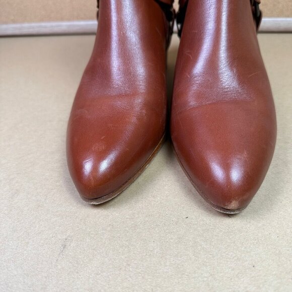 Sessun Women's Fort Graham Brown Harness Moto Leather Ankle Boots EU 40 / US 9 - Picture 3 of 9